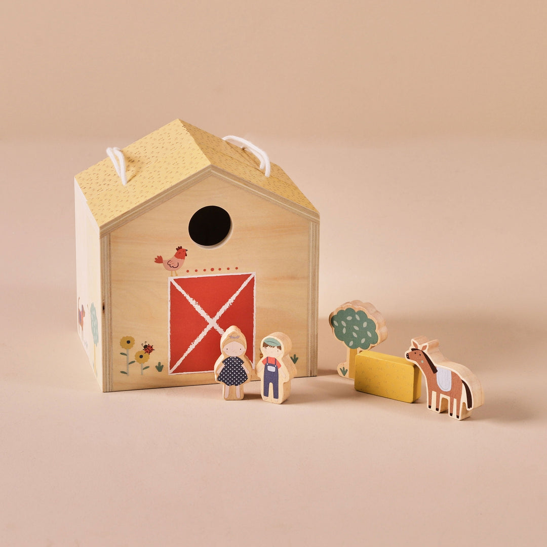 Just Bee Kids – Wooden Farm House with Characters - Mabel & Fox