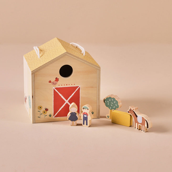 Just Bee Kids – Wooden Farm House with Characters - Mabel & Fox