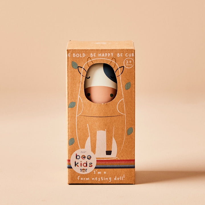 Just Bee Kids - Wooden Nesting Dolls -  Farm Animals - Mabel & Fox