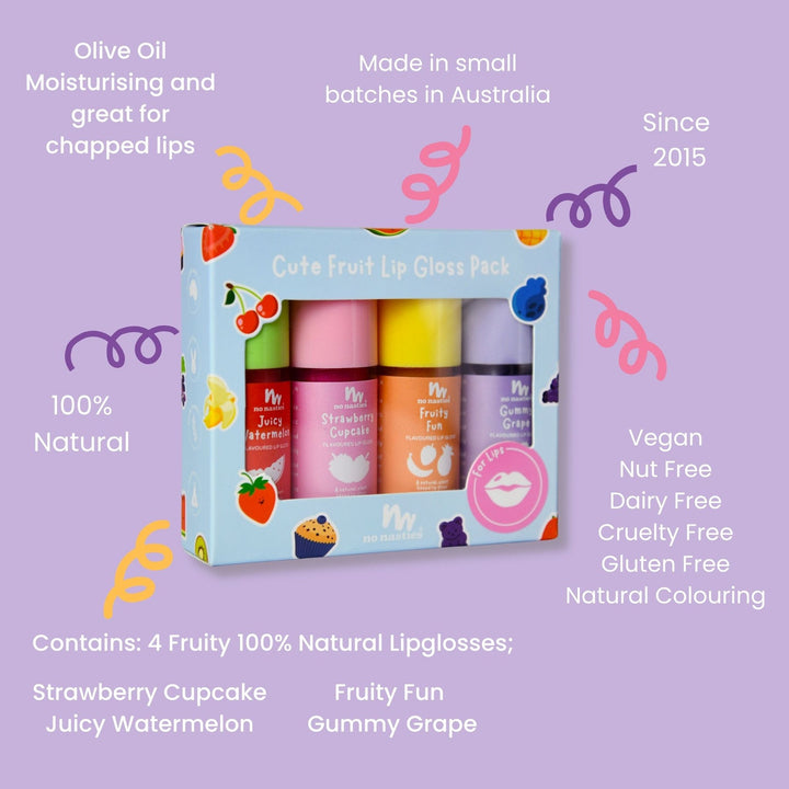 No Nasties - Lip Gloss Gift Set - Fruity 4 Pack