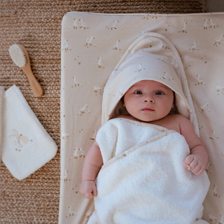 Little Dutch - Hooded Bath Towel - Little Goose / Newborn Naturals
