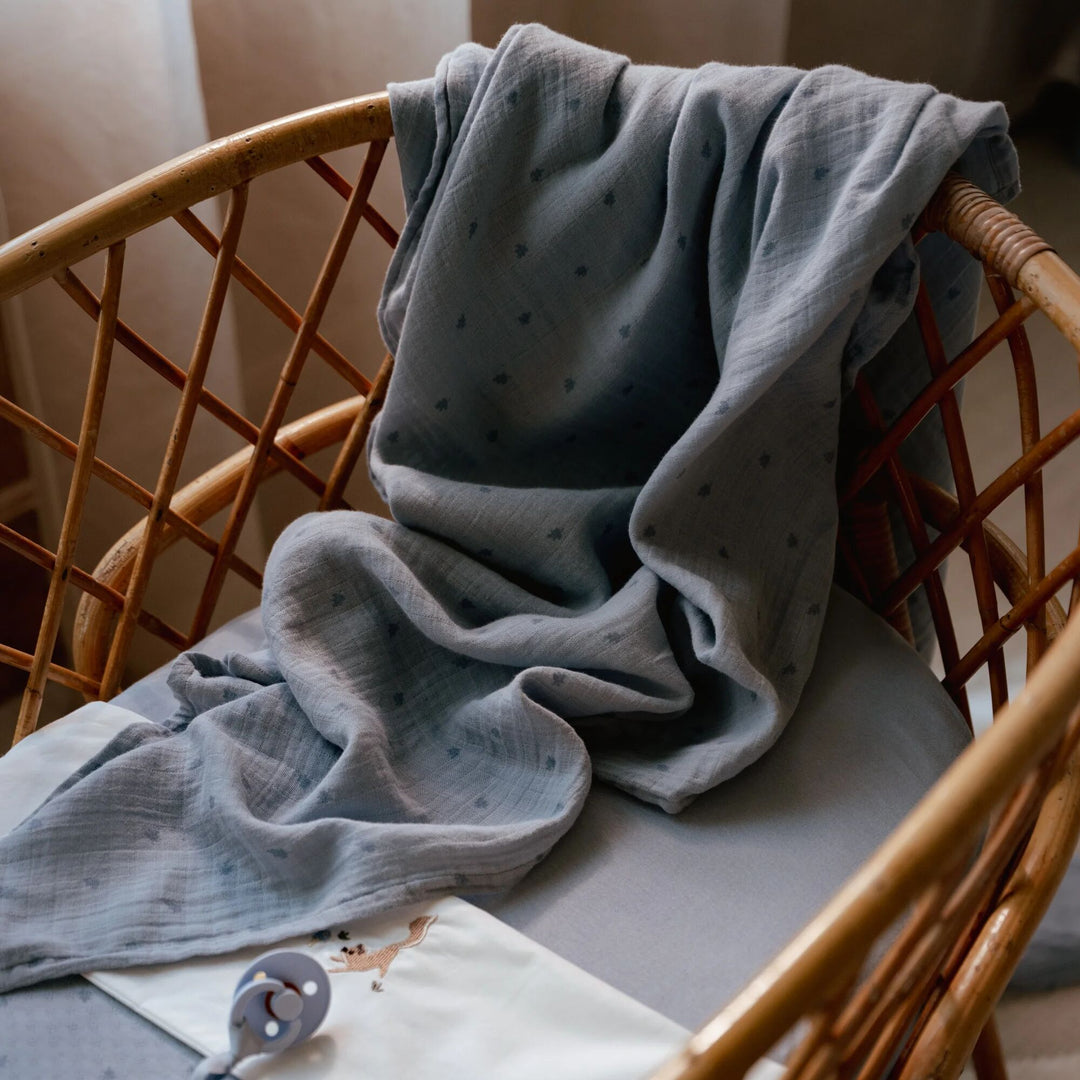 Little Dutch - Swaddle Muslin - Pure Denim Blue - Mabel & Fox