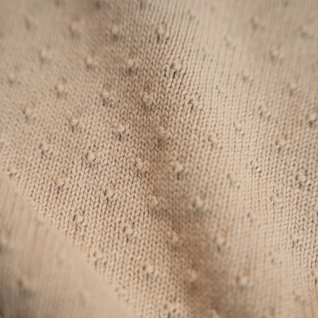 Little Dutch - Knitted Fleece Bassinet Blanket - Pure Soft Beige