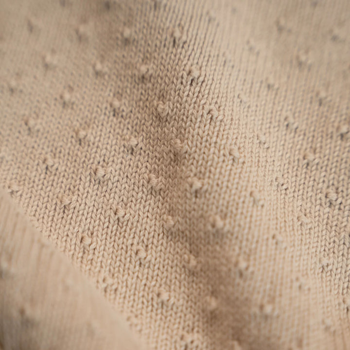 Little Dutch - Knitted Fleece Bassinet Blanket - Pure Soft Beige