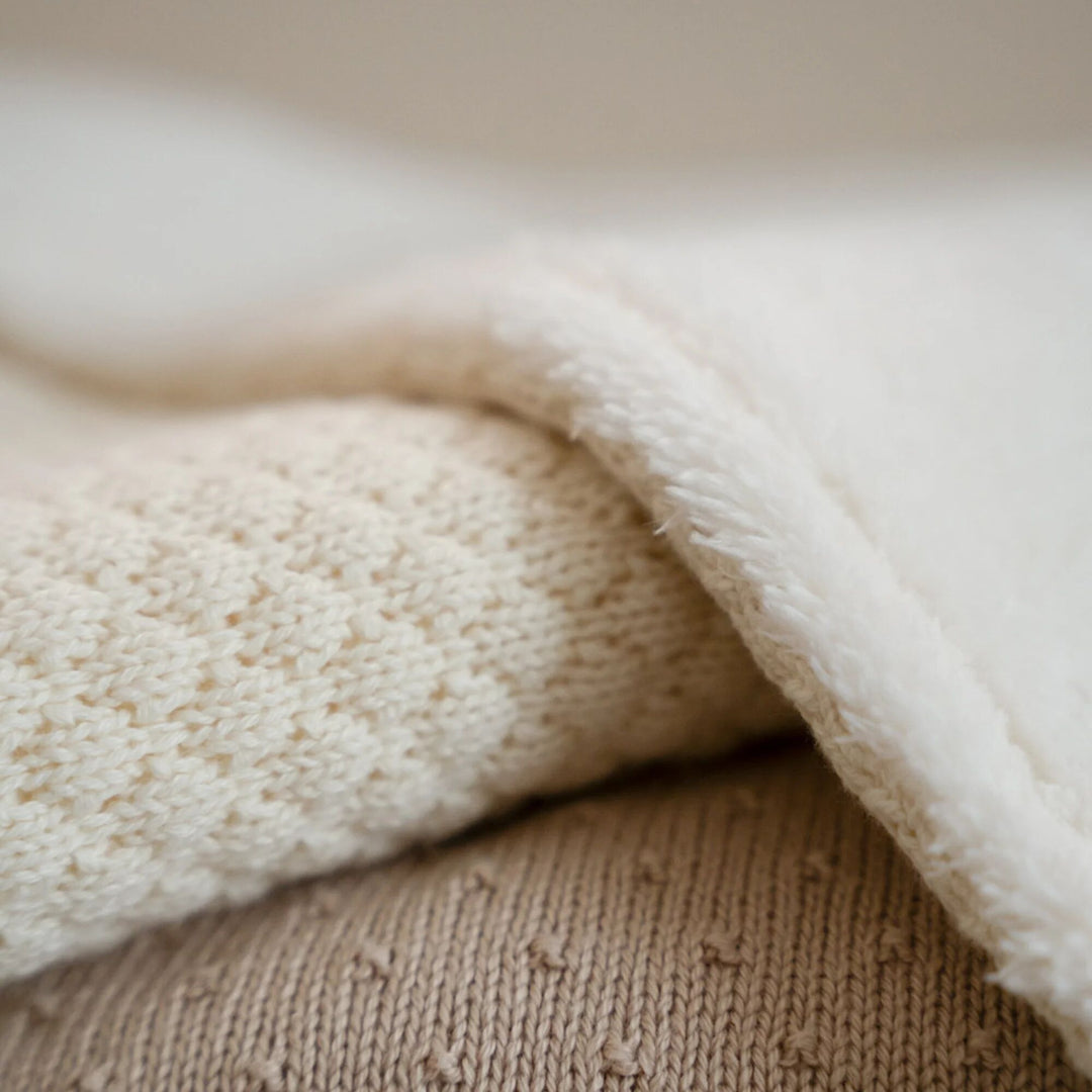 Little Dutch - Knitted Bassinet Blanket - Pure Soft White - Mabel & Fox