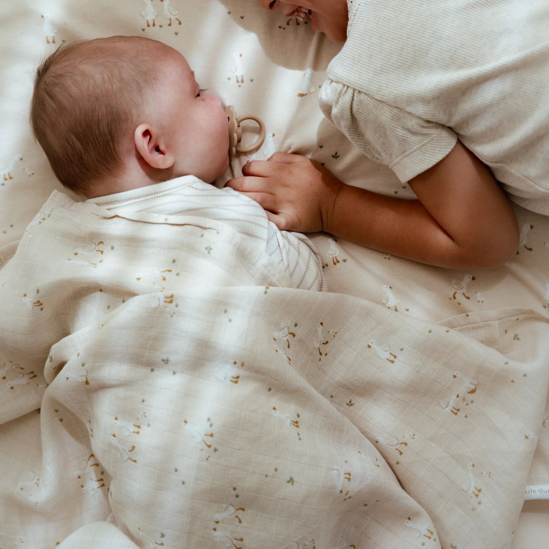Little Dutch - Bassinet Blanket - Little Goose / Moon & Stars