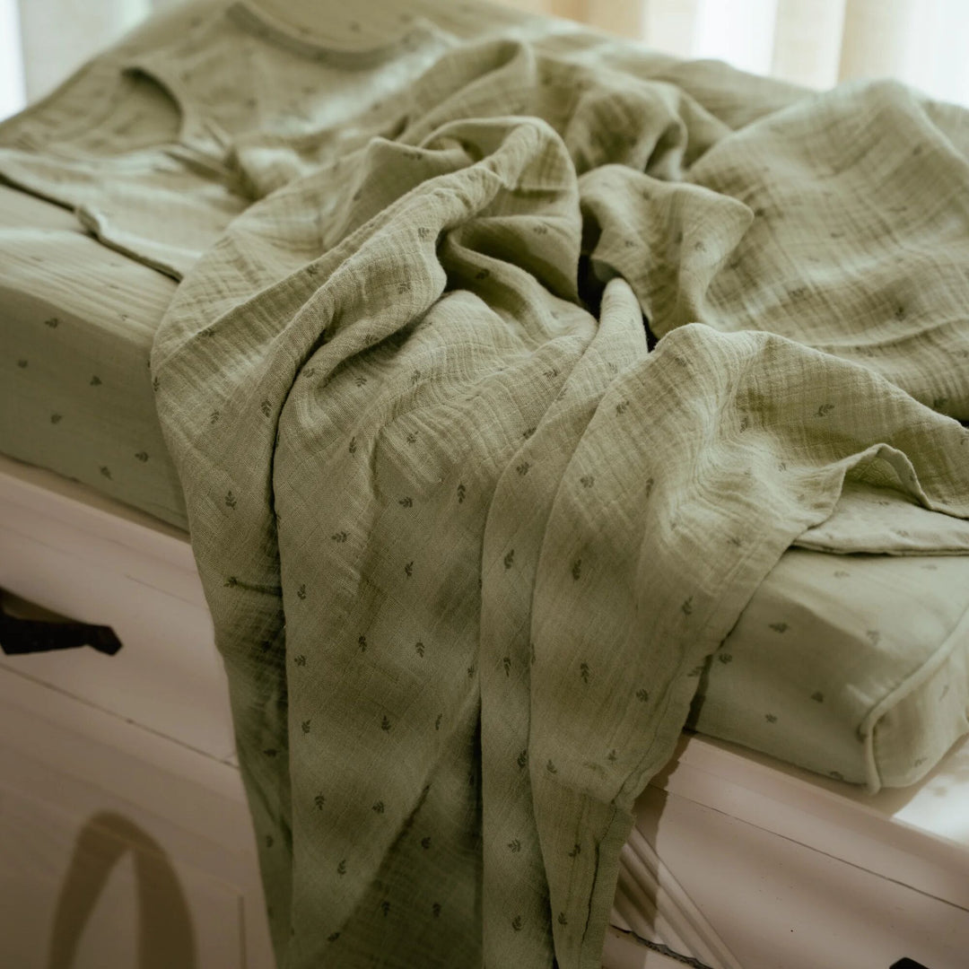 Little Dutch - Swaddle Muslin - Pure Sage - Mabel & Fox