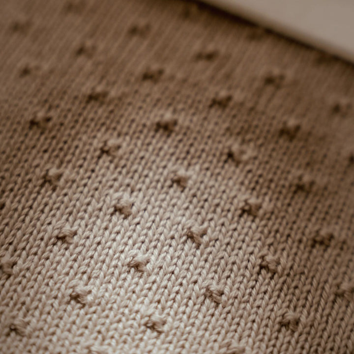Little Dutch - Knitted Bassinet Blanket - Pure Soft Beige