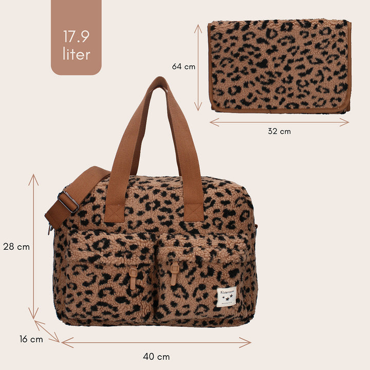 Kidzroom – Changing Bag Carry Allure – Beige Panther - Mabel & Fox