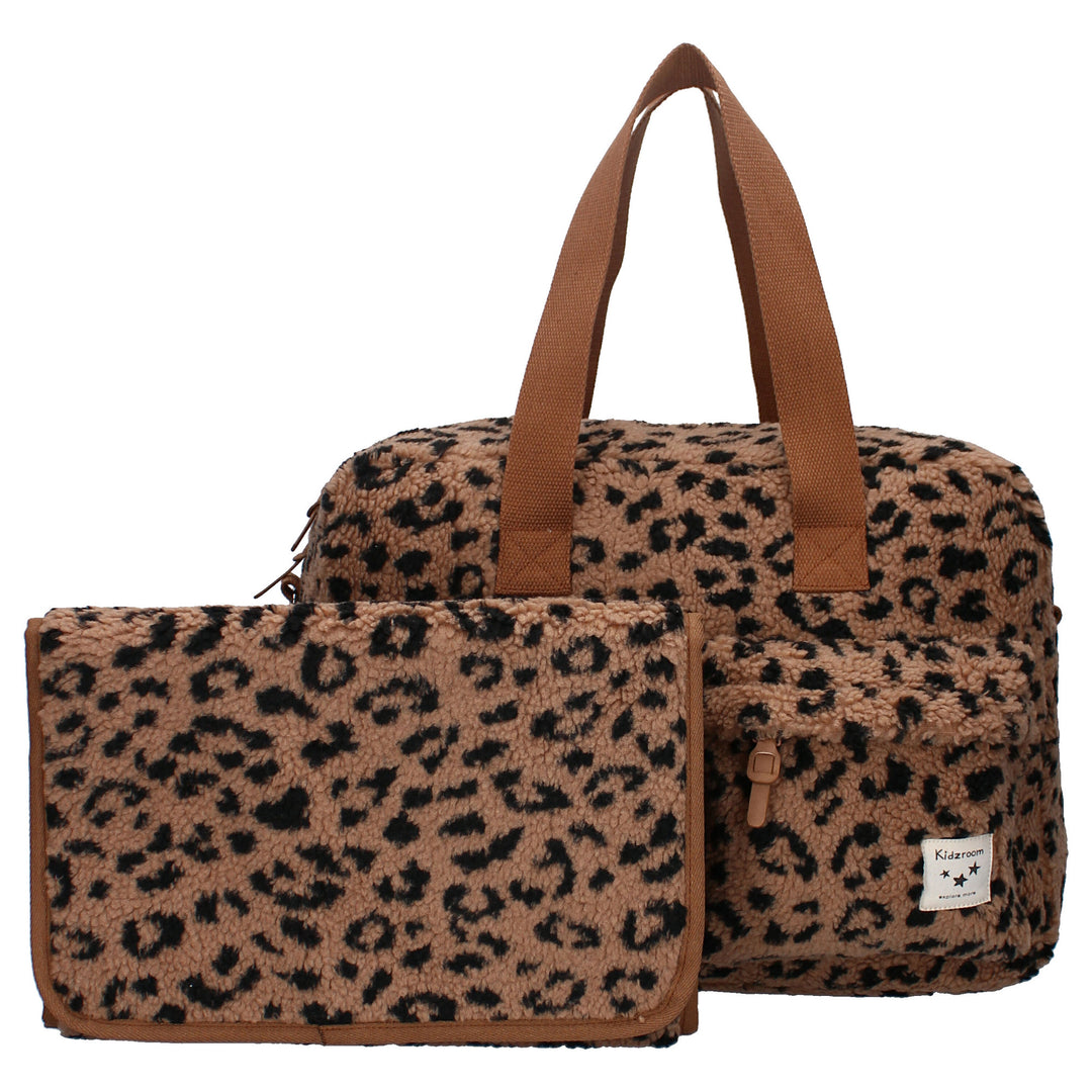 Kidzroom – Changing Bag Carry Allure – Beige Panther - Mabel & Fox