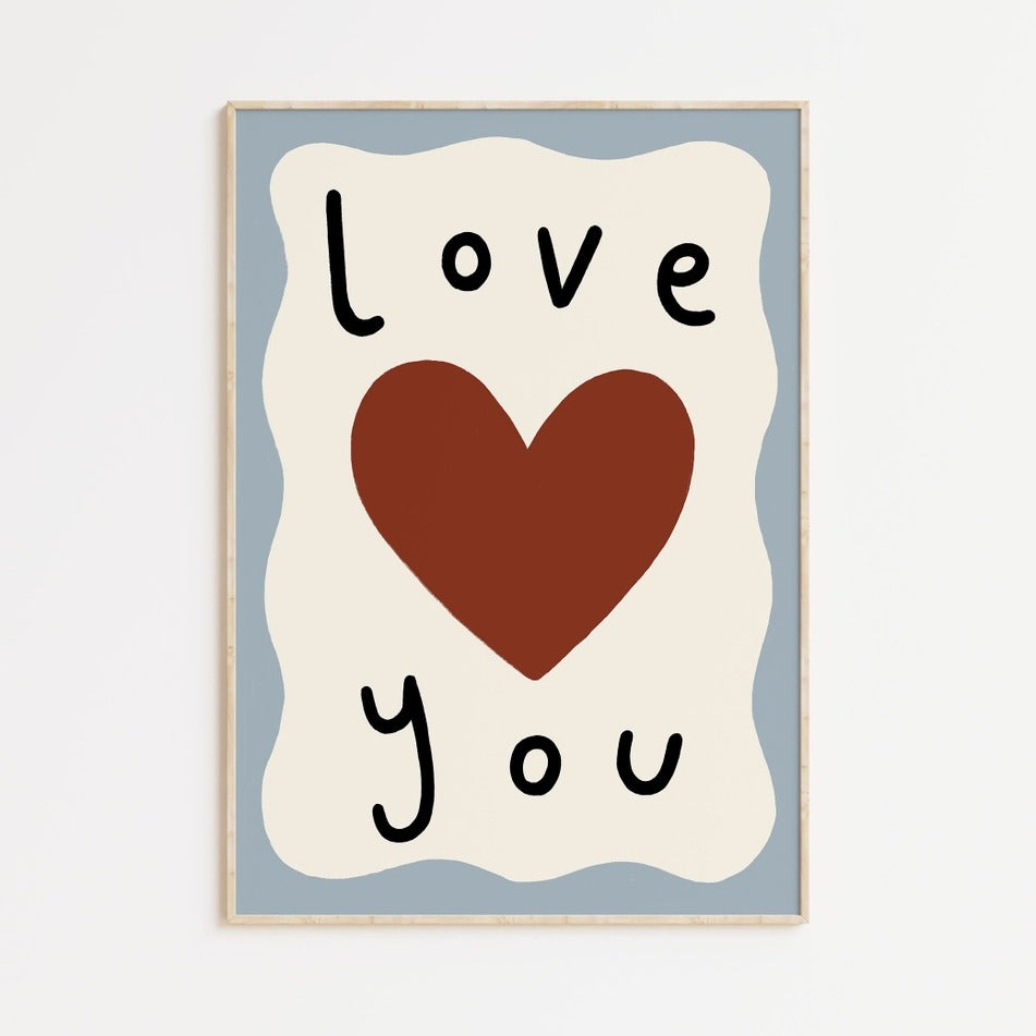 Kitty Makes - Love You Print - A4 - Mabel & Fox