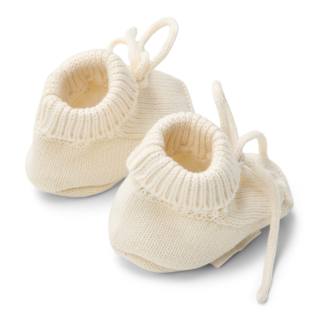 Little Dutch - Knitted Booties - Off White