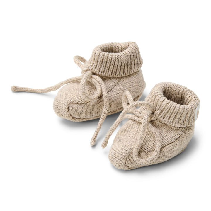 Little Dutch - Knitted Booties - Soft Beige Melee