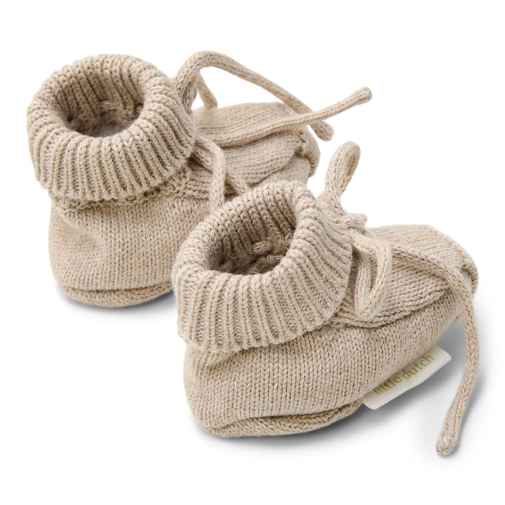 Little Dutch - Knitted Booties - Soft Beige Melee