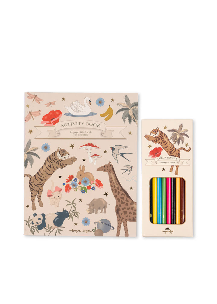 Konges Slojd - Activity Book With Colour Pencils - Animals - Mabel & Fox