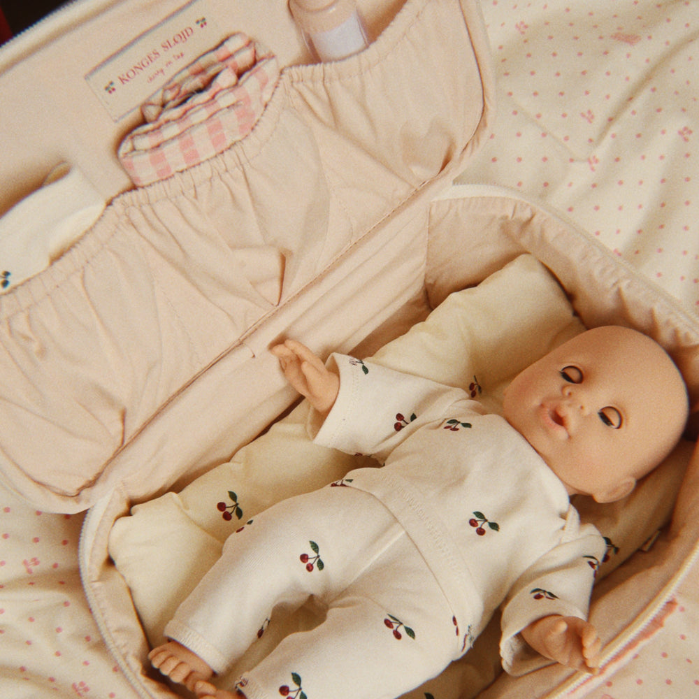 Konges Slojd - Baby Doll nursery suitcase - Pink Check - Mabel & Fox