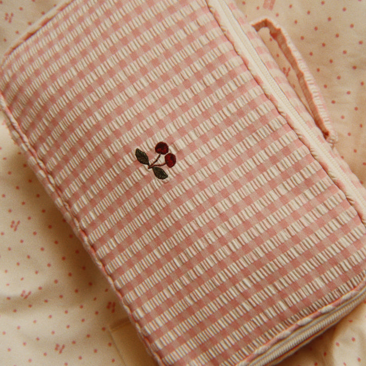 Konges Slojd - Baby Doll nursery suitcase - Pink Check - Mabel & Fox