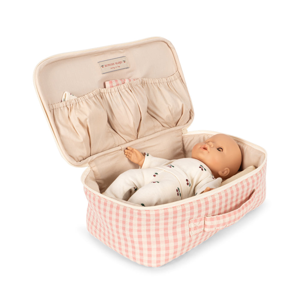 Konges Slojd - Baby Doll nursery suitcase - Pink Check - Mabel & Fox