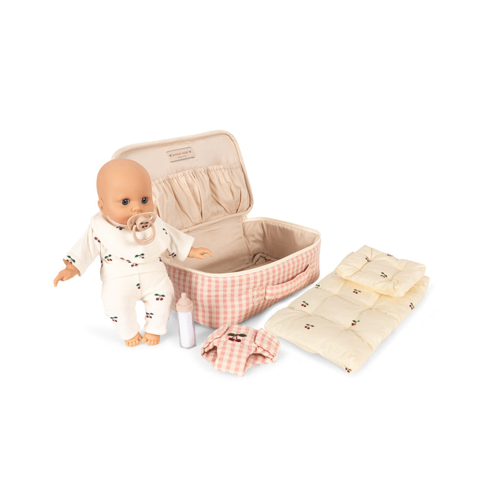Konges Slojd - Baby Doll nursery suitcase - Pink Check - Mabel & Fox