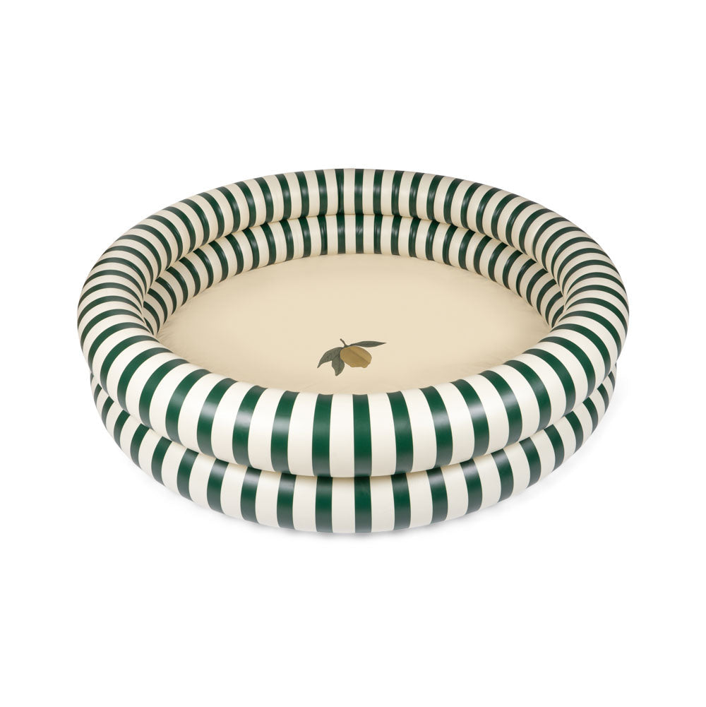 Konges Slojd – Basic 2 Ring Pool Large – Green Stripe - Mabel & Fox