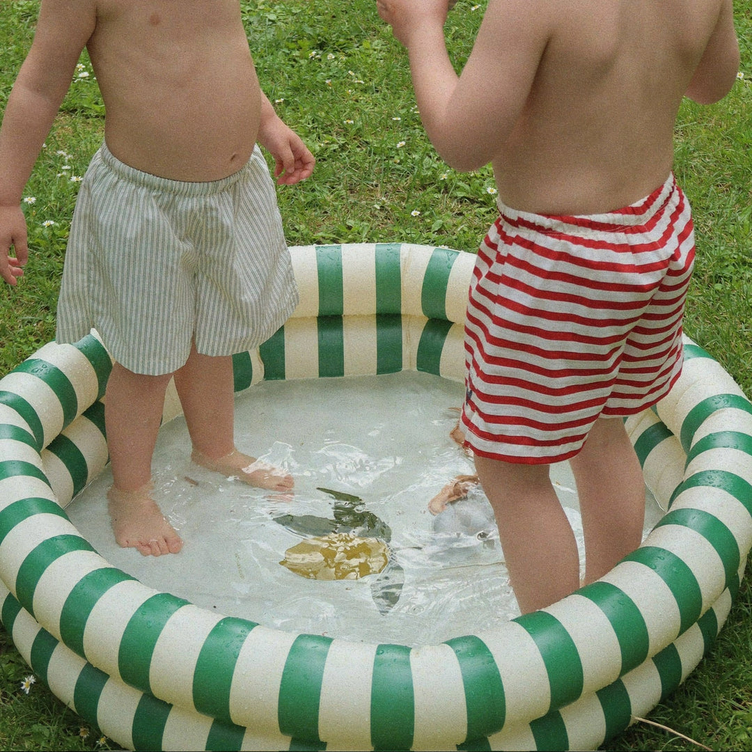 Konges Slojd – Basic 2 Ring Pool Small – Green Stripe - Mabel & Fox