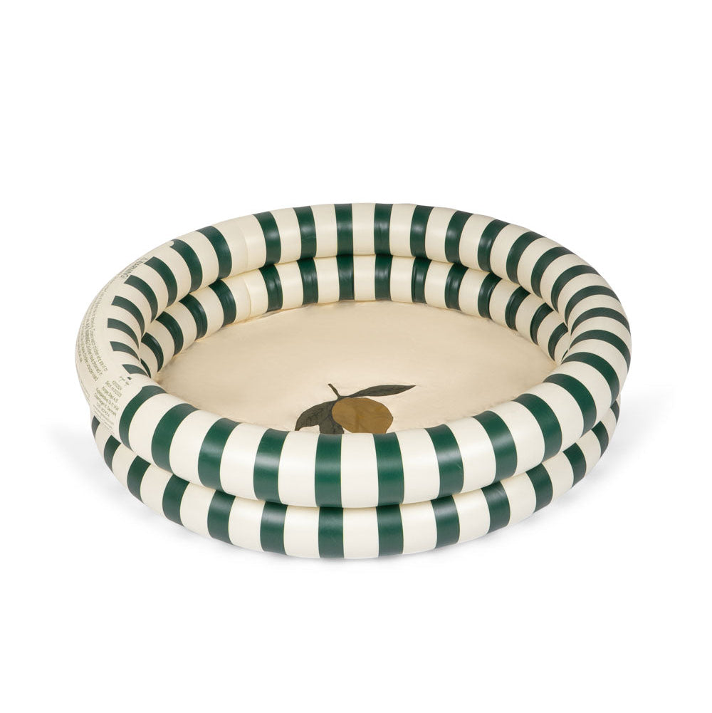 Konges Slojd – Basic 2 Ring Pool Small – Green Stripe - Mabel & Fox