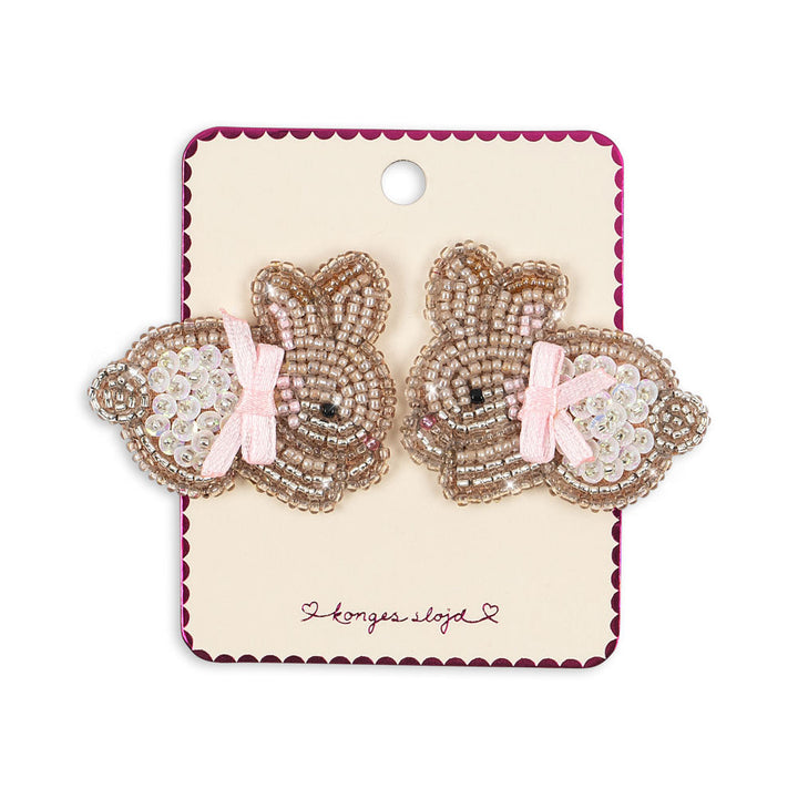 Konges Slojd – Beaded Bunny Hair Clips (2 Pack) - Mabel & Fox