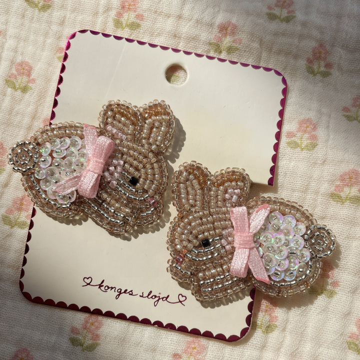 Konges Slojd – Beaded Bunny Hair Clips (2 Pack) - Mabel & Fox