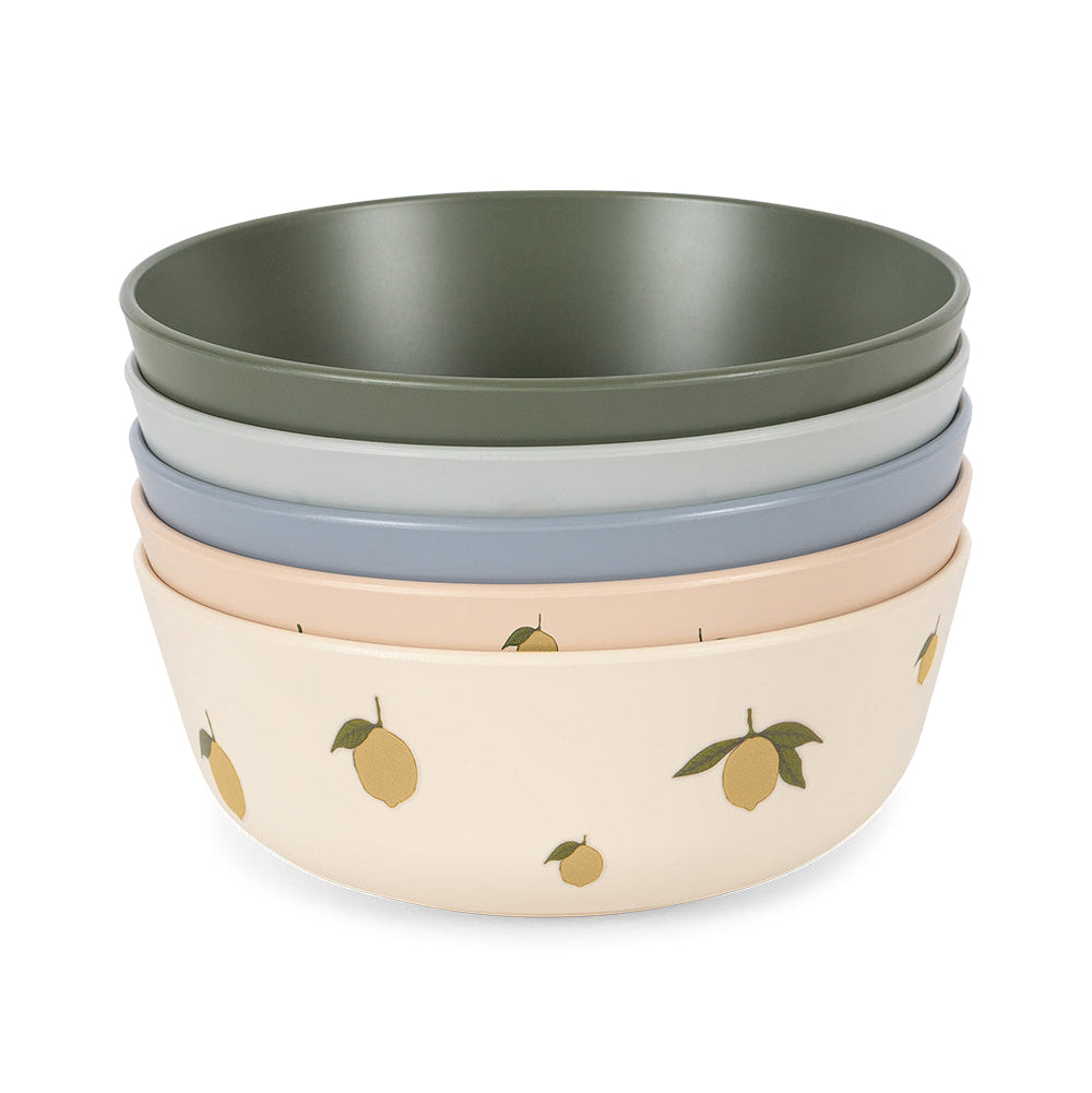 Konges Slojd – Bowls (5 Pack)  – Lemon Mix - Mabel & Fox