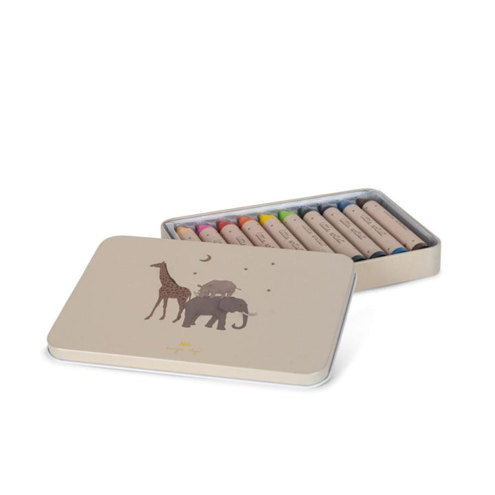 Konges Slojd -Crayons Bees Wax 10 PCS - Safari - Mabel & Fox