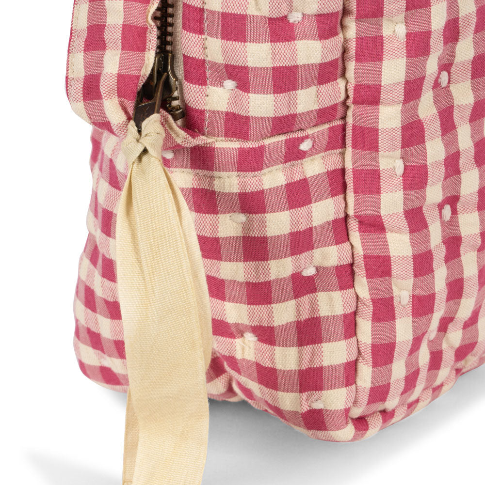 Konges Slojd - Doll Changing Bag - Bubblegum Check - Mabel & Fox