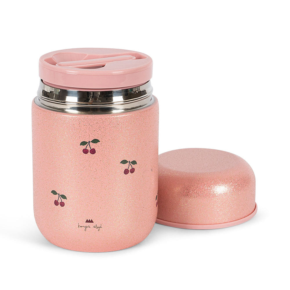 Konges Slojd – Glitter Thermo Food Jar – Cherry Glitter - Mabel & Fox