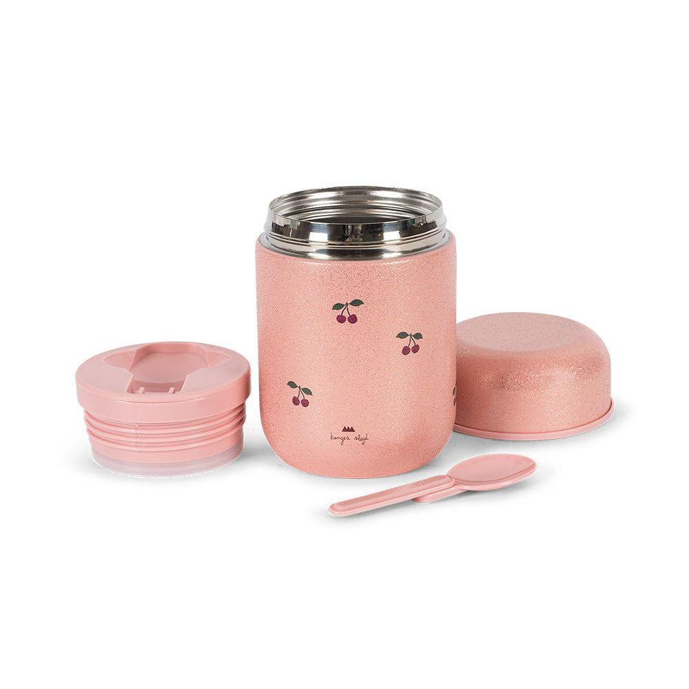 Konges Slojd – Glitter Thermo Food Jar – Cherry Glitter - Mabel & Fox