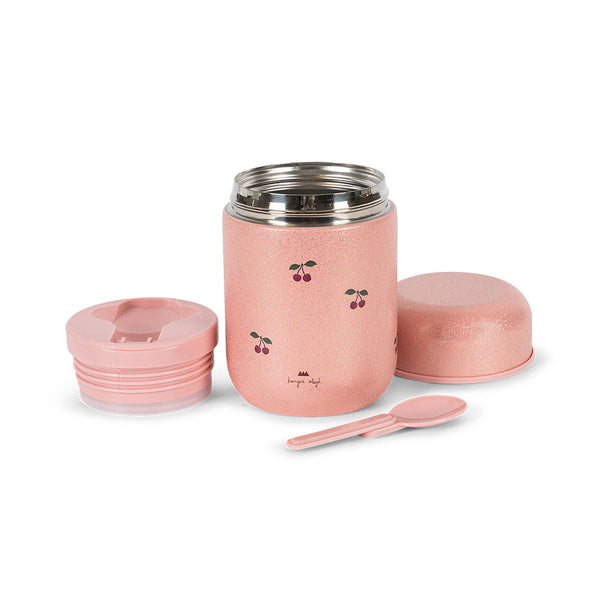 Konges Slojd – Glitter Thermo Food Jar – Cherry Glitter - Mabel & Fox