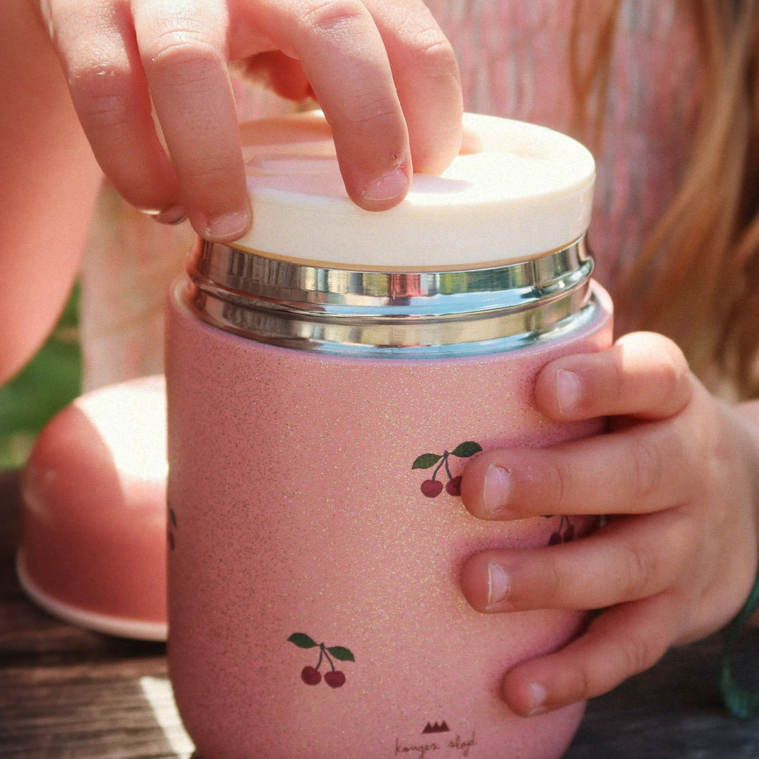 Konges Slojd – Glitter Thermo Food Jar – Cherry Glitter - Mabel & Fox
