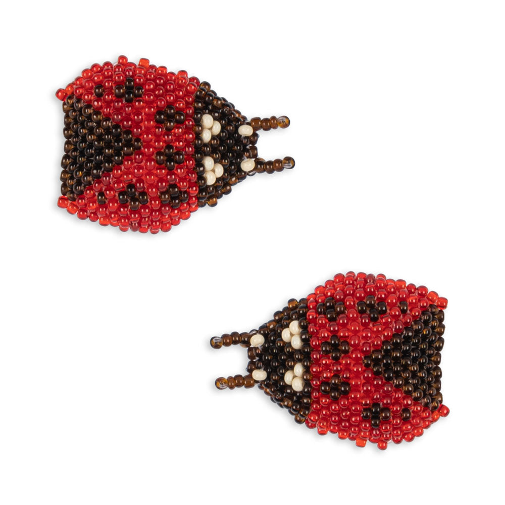 Konges Slojd - Hair Clip - Beaded Lady Bug (2 Pack) - Mabel & Fox