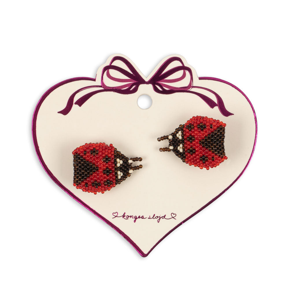 Konges Slojd - Hair Clip - Beaded Lady Bug (2 Pack) - Mabel & Fox
