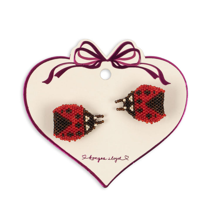 Konges Slojd - Hair Clip - Beaded Lady Bug (2 Pack) - Mabel & Fox