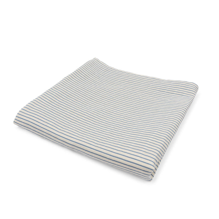Konges Slojd - Large Muslin Swaddle - GOTS Stripe Bluie - Mabel & Fox