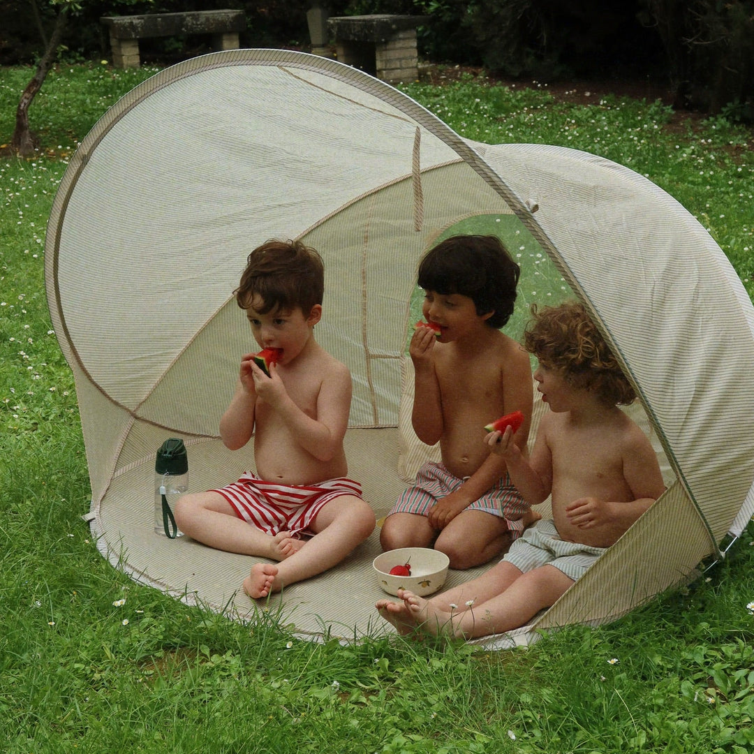 Konges Slojd – Mini Beach Tent Pop Up UV 50+ – Tea Stripe - Mabel & Fox