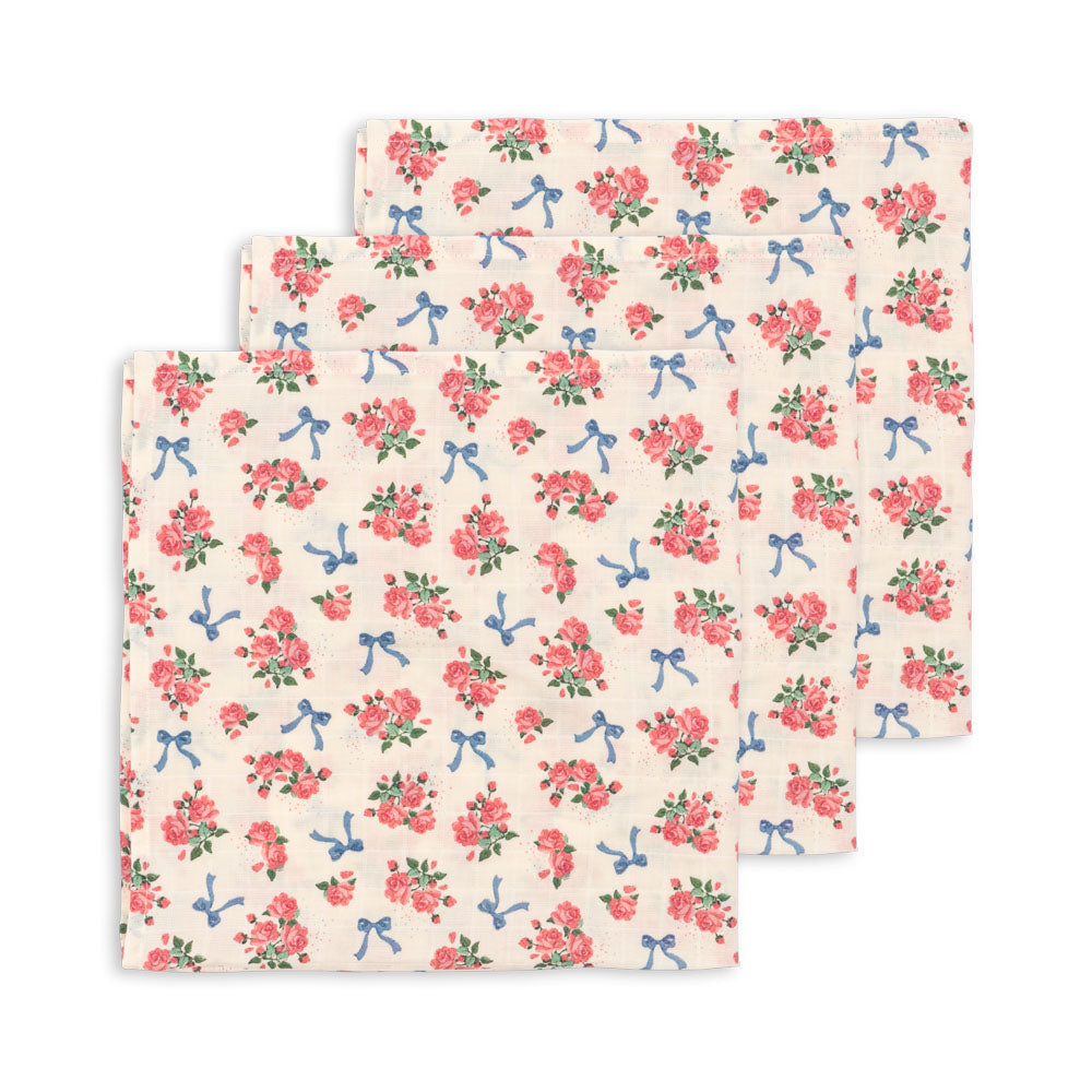Konges Slojd - Muslin Cloths - GOTS - Bella Rosita (3 Pack) - Mabel & Fox