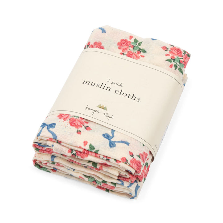 Konges Slojd - Muslin Cloths - GOTS - Bella Rosita (3 Pack) - Mabel & Fox