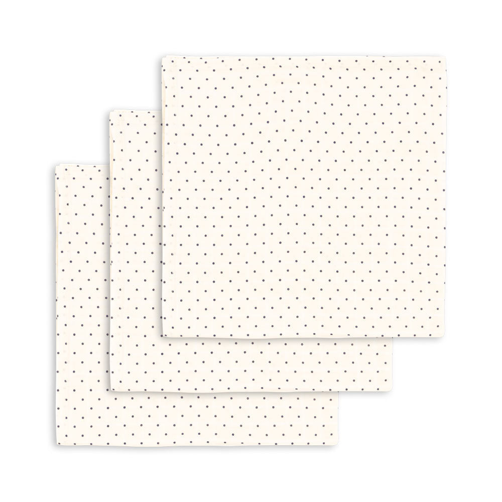 Konges Slojd - Muslin Cloths - GOTS - Estate Dot (3 Pack) - Mabel & Fox