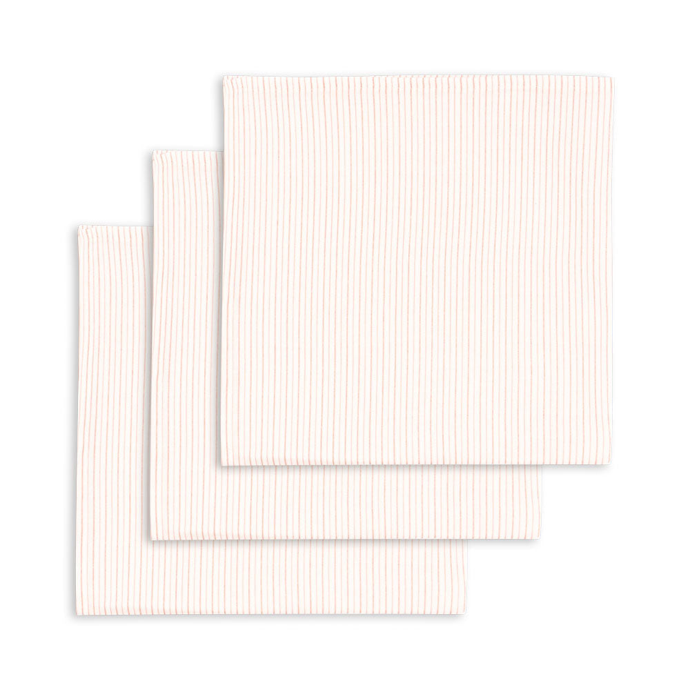Konges Slojd - Muslin Cloths - GOTS - Stripie Petite Rose (3 Pack) - Mabel & Fox