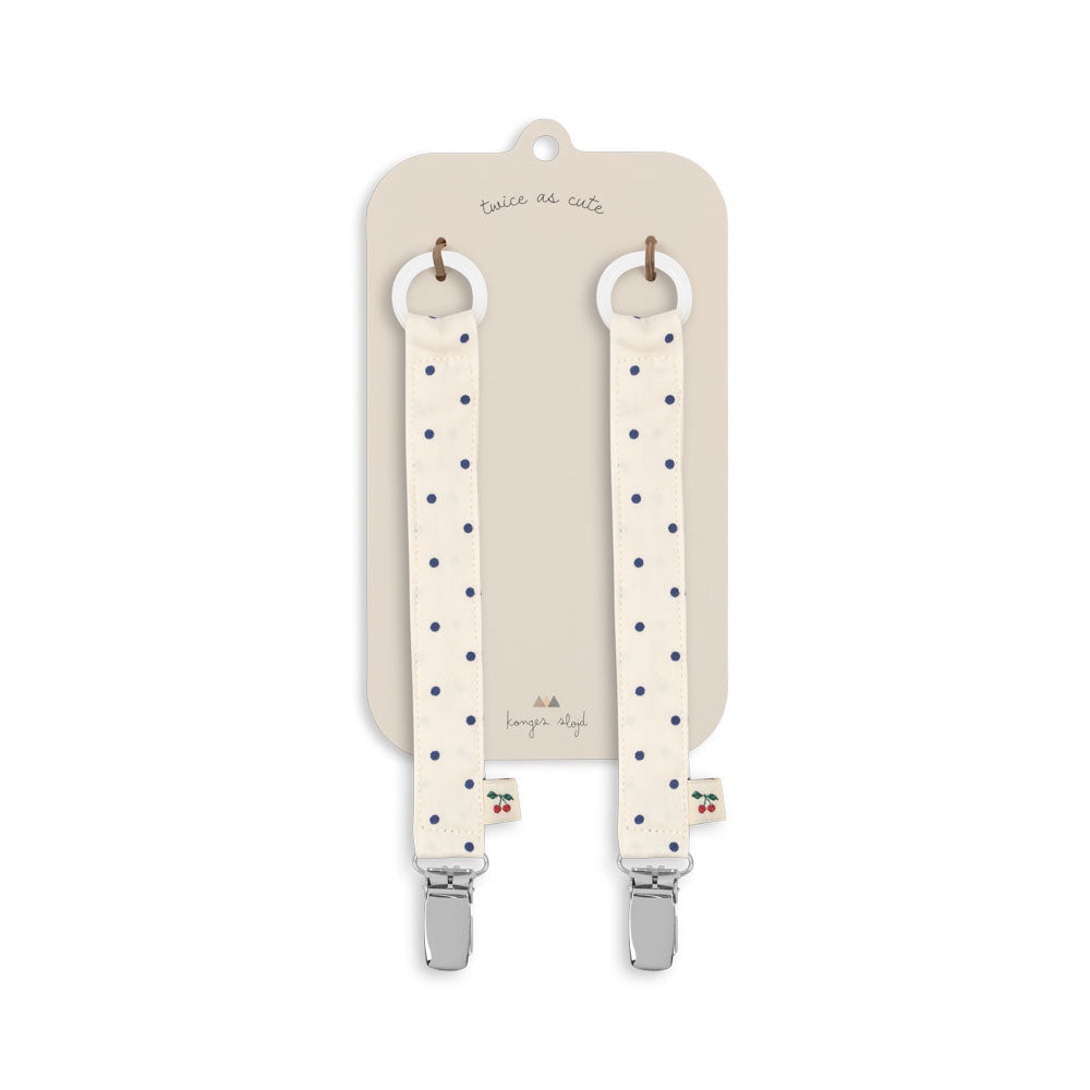 Konges Slojd – Pacifier Clip – Estate Dot (2 Pack) - Mabel & Fox