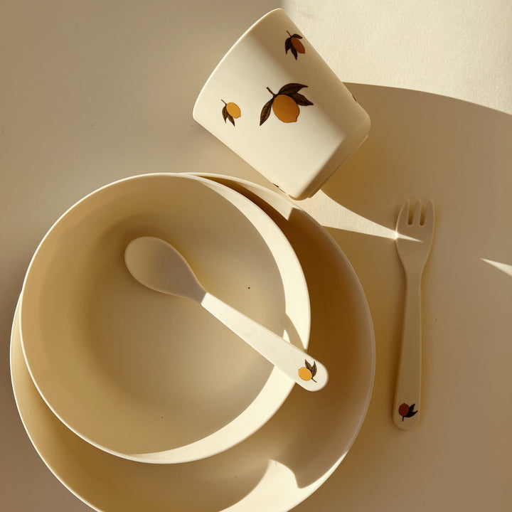 Konges Slojd - PLA Dinner Set - Lemon - Mabel & Fox