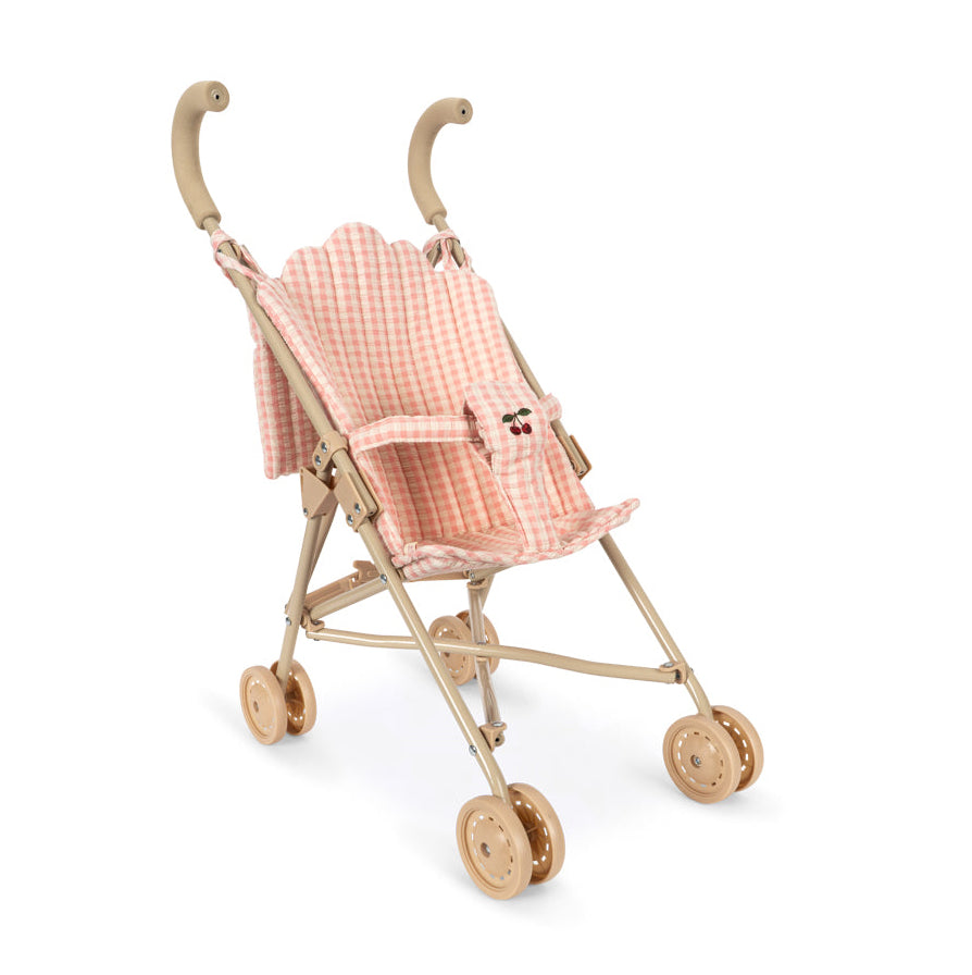 Konges Slojd - Poppy Doll Stroller Set - Pink Check - Mabel & Fox