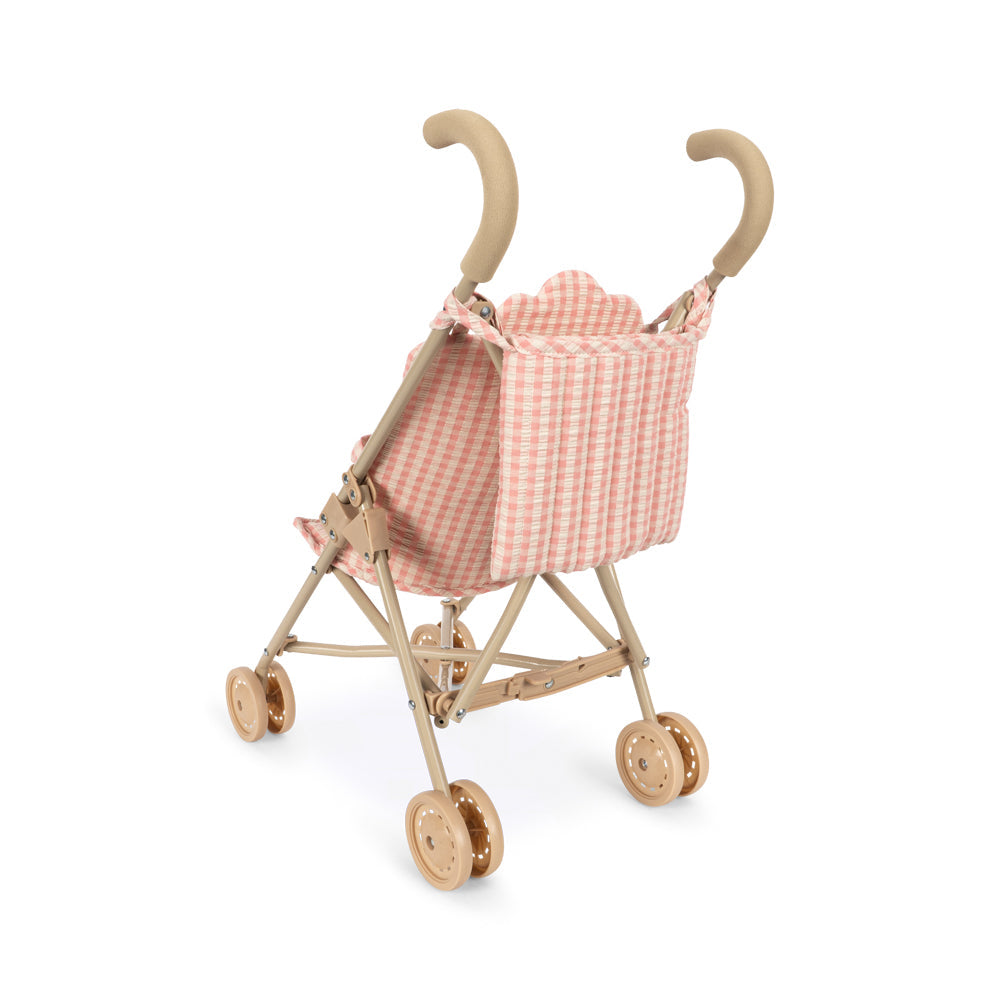 Konges Slojd - Poppy Doll Stroller Set - Pink Check - Mabel & Fox