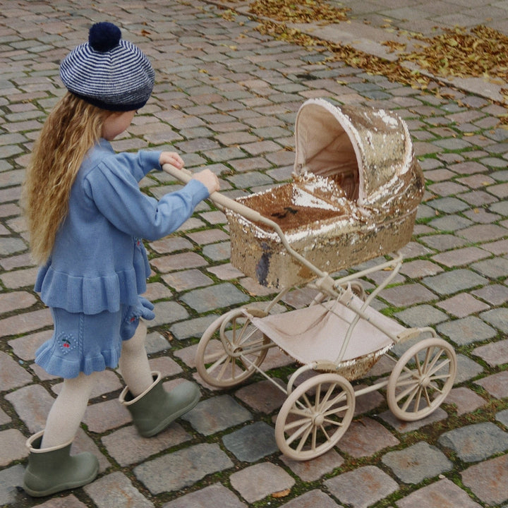 Konges Slojd - Sparkly Doll Pram - Cherry - Mabel & Fox