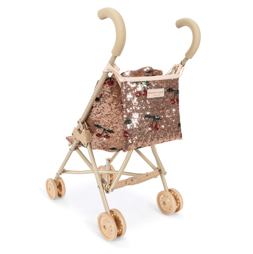 Konges Slojd - Sparkly Doll Stroller - Cherry Sequin - Mabel & Fox
